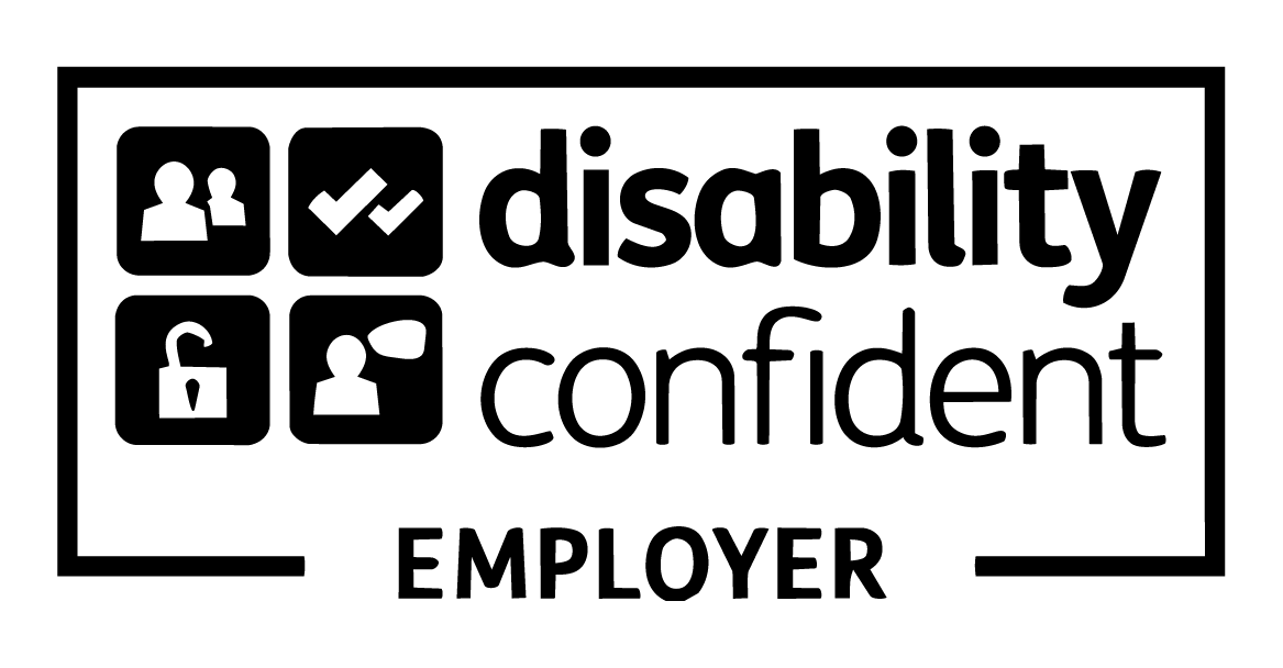 Disability Confident Employer Logo in black on a transparent background
